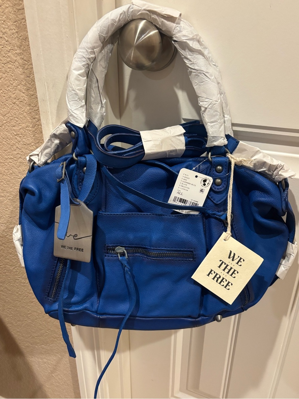 Free People We The Free Baby Emerson Tote Bag | Sapphire Blue NWT